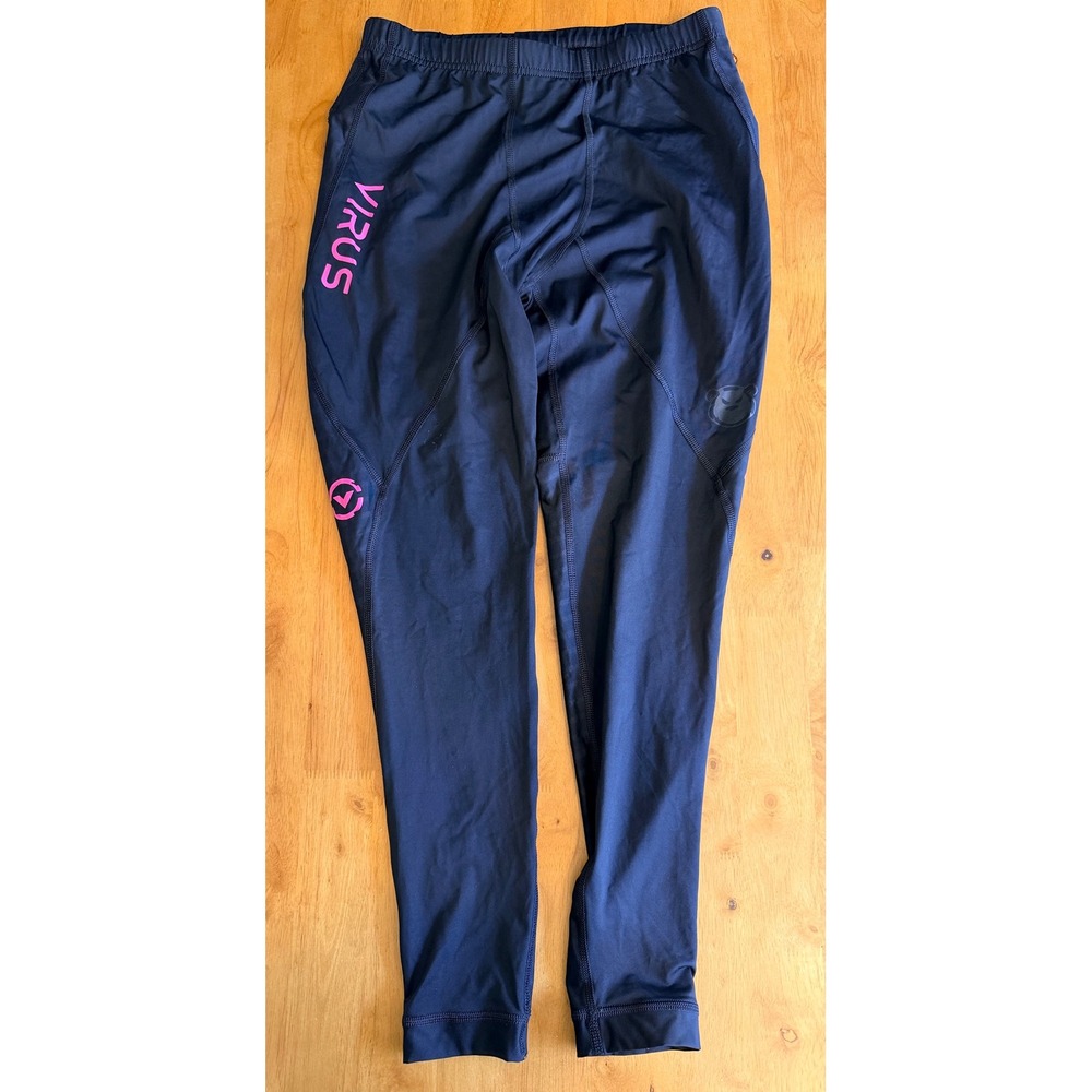 Virus Action Sport Performance Mens Compression Pants Black Pink Large